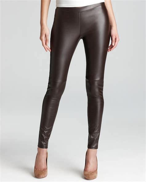 michael michael kors faux leather front moto leggings|Michael Kors crepe pants.